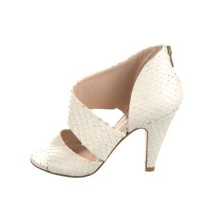 Loeffler Randall White Textured Cutout High Heel Sandal